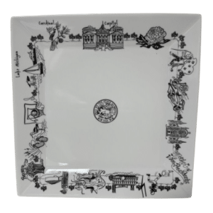 Ceramic Large Square Plate - Indiana