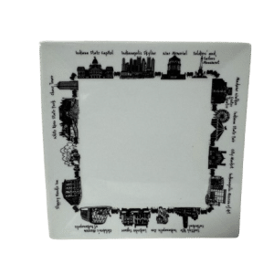 Ceramic Small Square Plate - Indianapolis