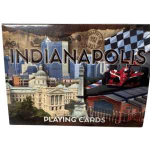 Playing Cards - Indianapolis Skyline (Brown Postage Stamp)